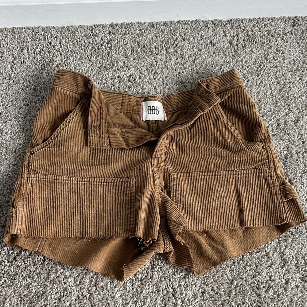 BDG Women's Tan Corduroy Cargo Shorts